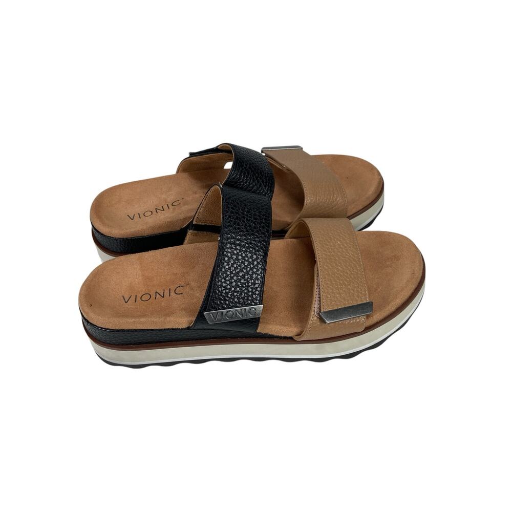 Vionic Double Strap Platform Slide Sandal Womens Size 7.5